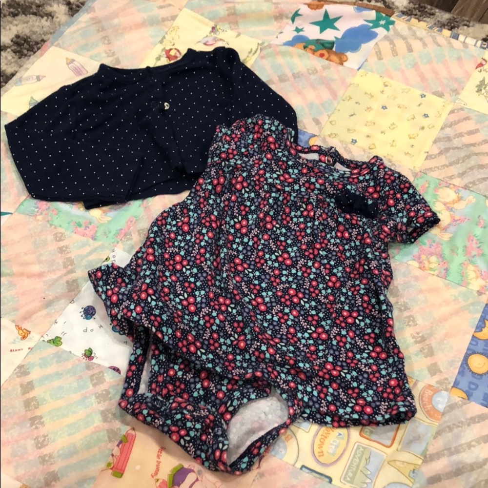 Dark blue floral dress by carters
